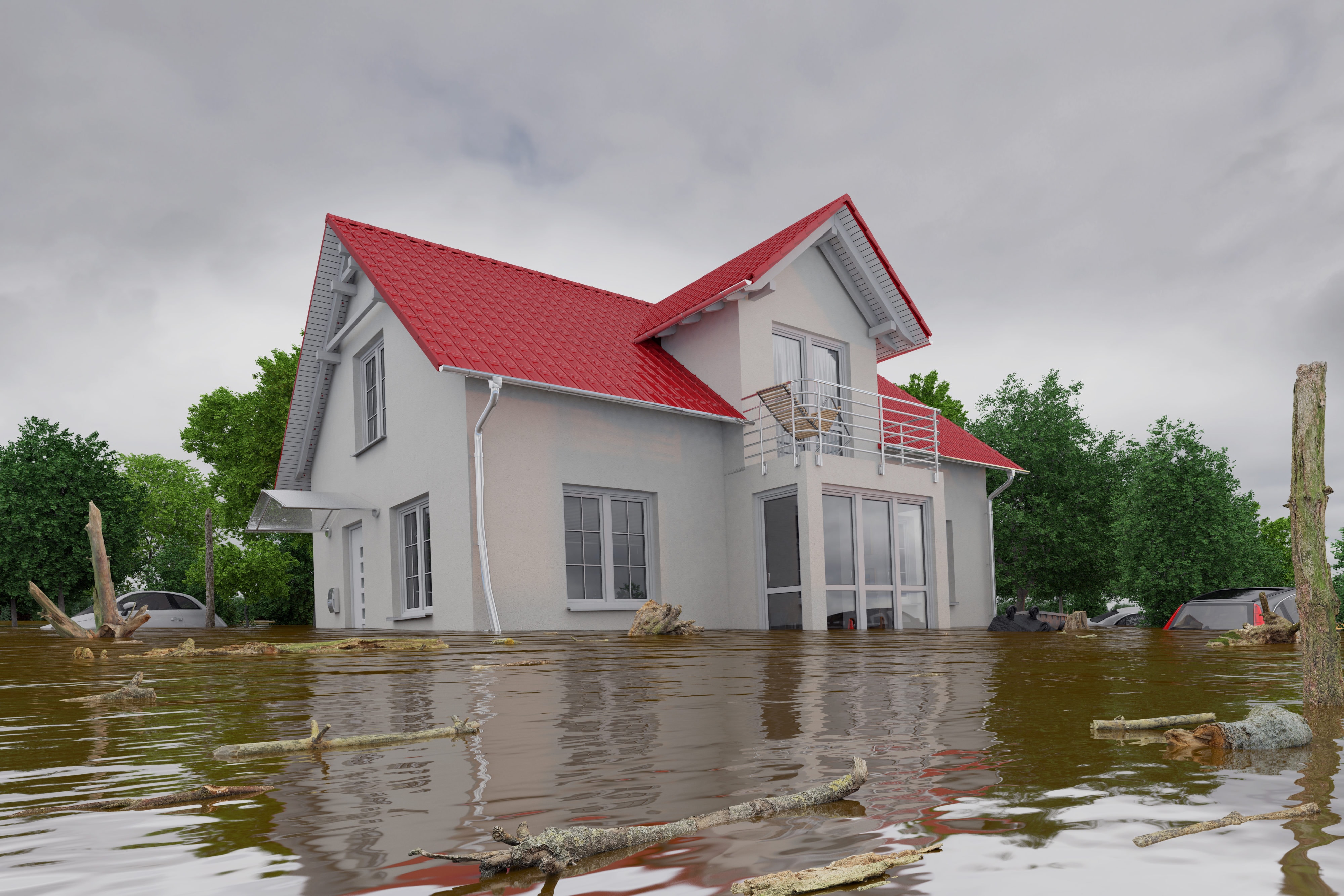 3d render of a flooding white house - force of nature