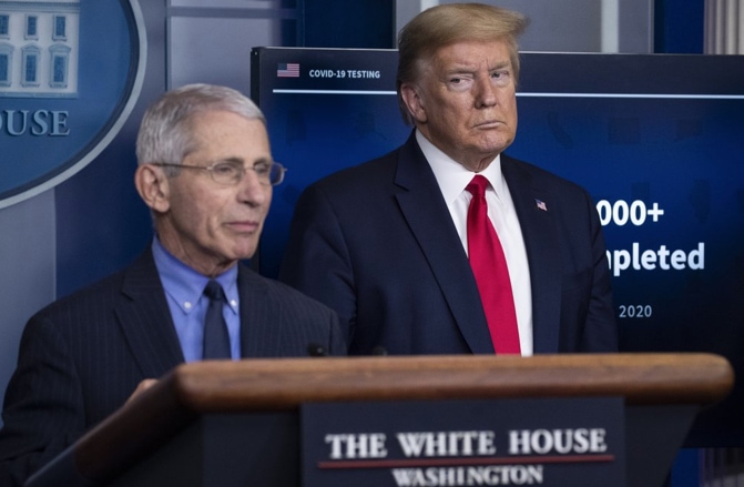 Anthony Fauci and Donald Trump