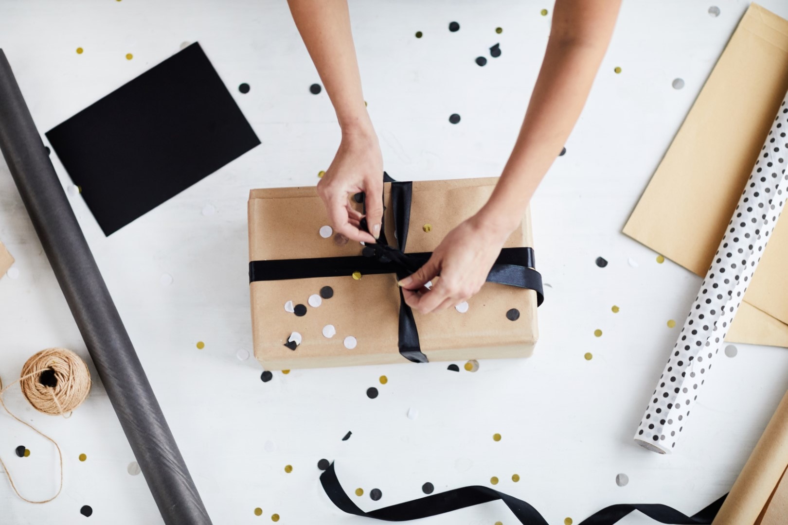 Woman Wrapping Present