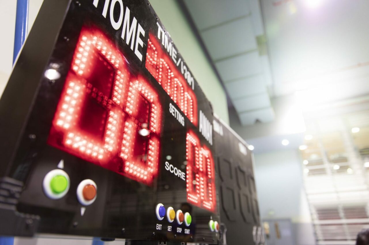 digital score board in sport hall