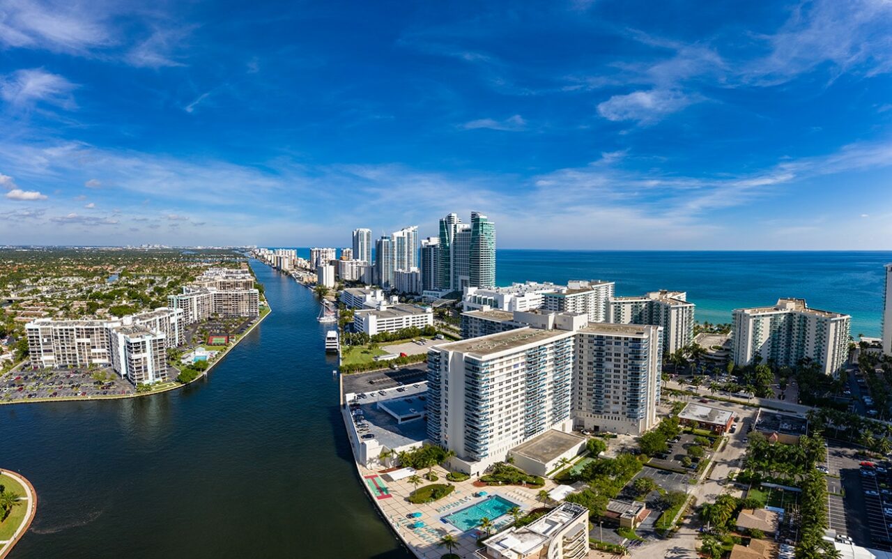 Aerial view panorama of Fort Lauderdale