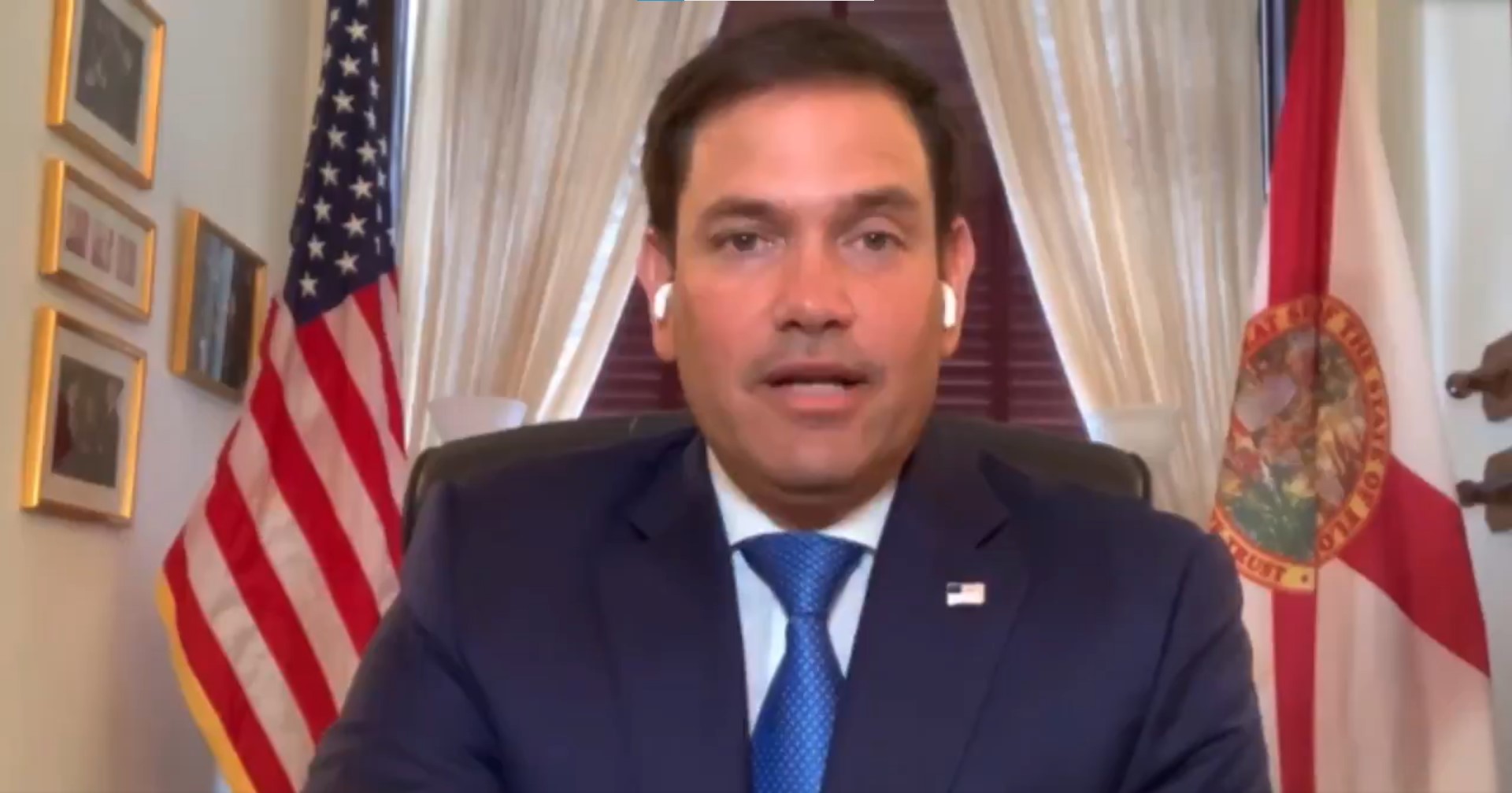 Was Marco Rubio dissing Val Demings from his official desk?