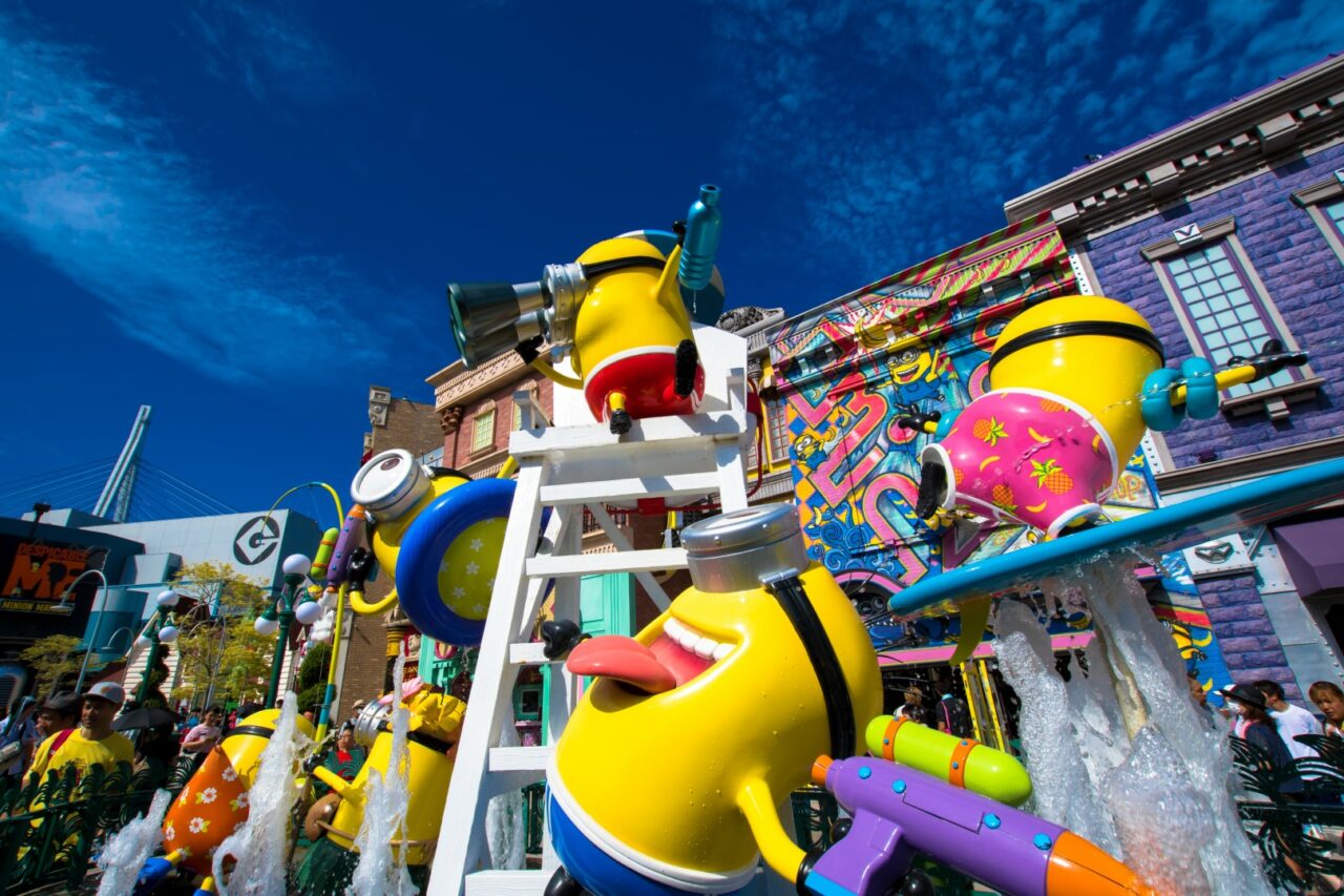 OSAKA, JAPAN - AUGUST 12, 2018: Photo of "FUN STORE at MINION PARK" shop, located in Universal Studios JAPAN, Osaka, Japan. Minions are famous characters from Despicable Me animation.