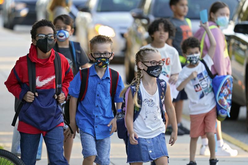 kids wearing masks