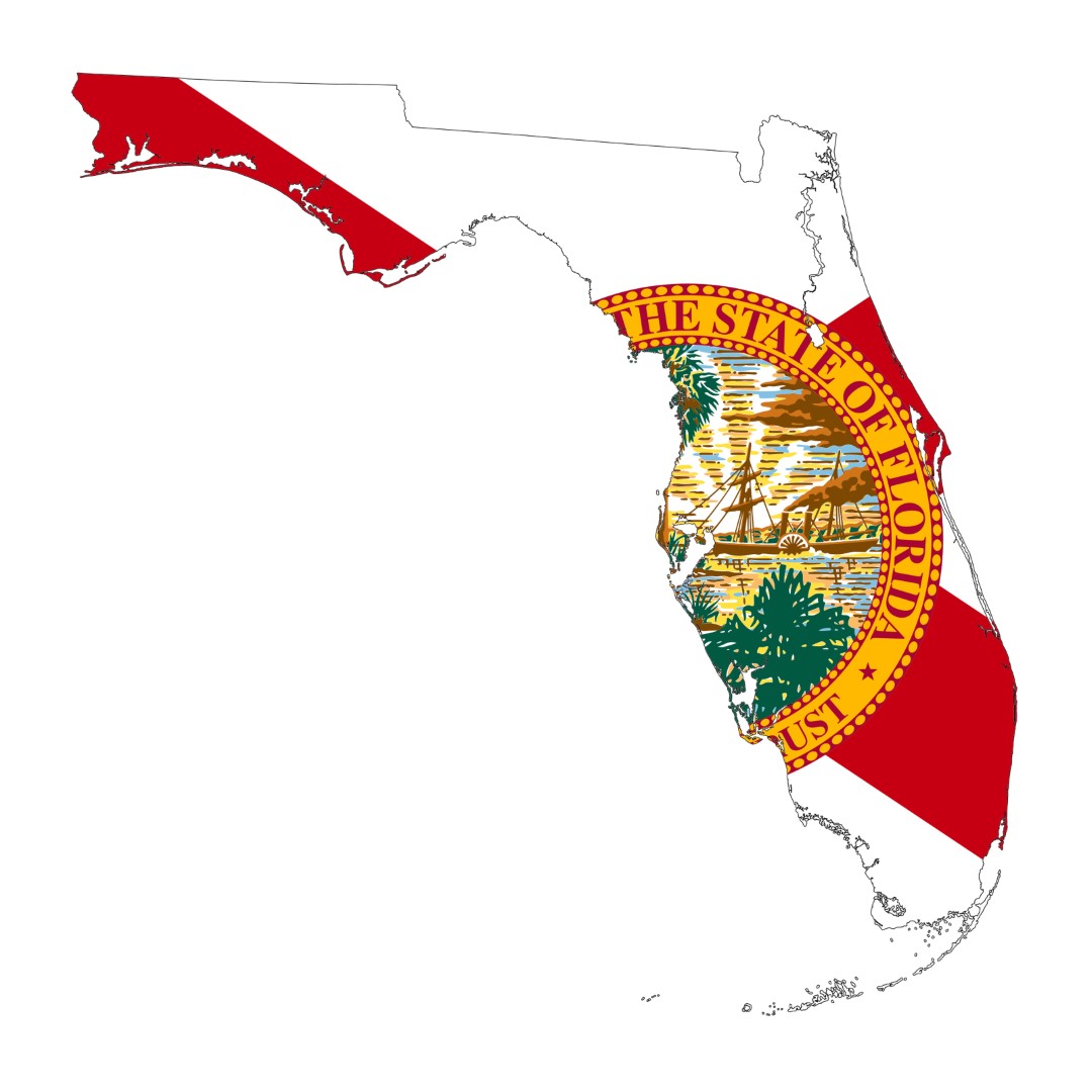State of Florida flag map