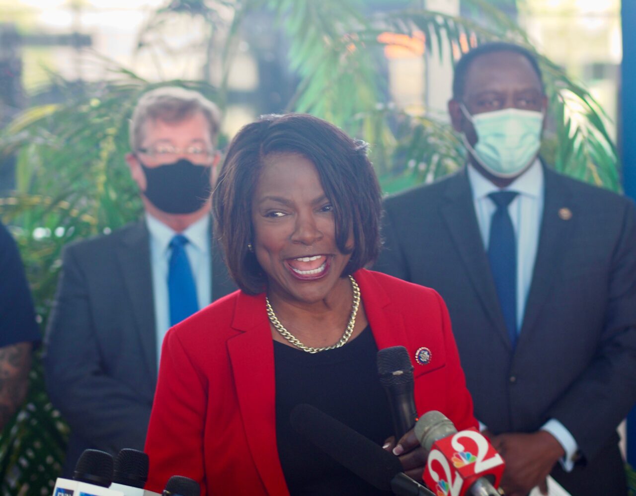 Val Demings, with Jim Harrison and Jerry Demings