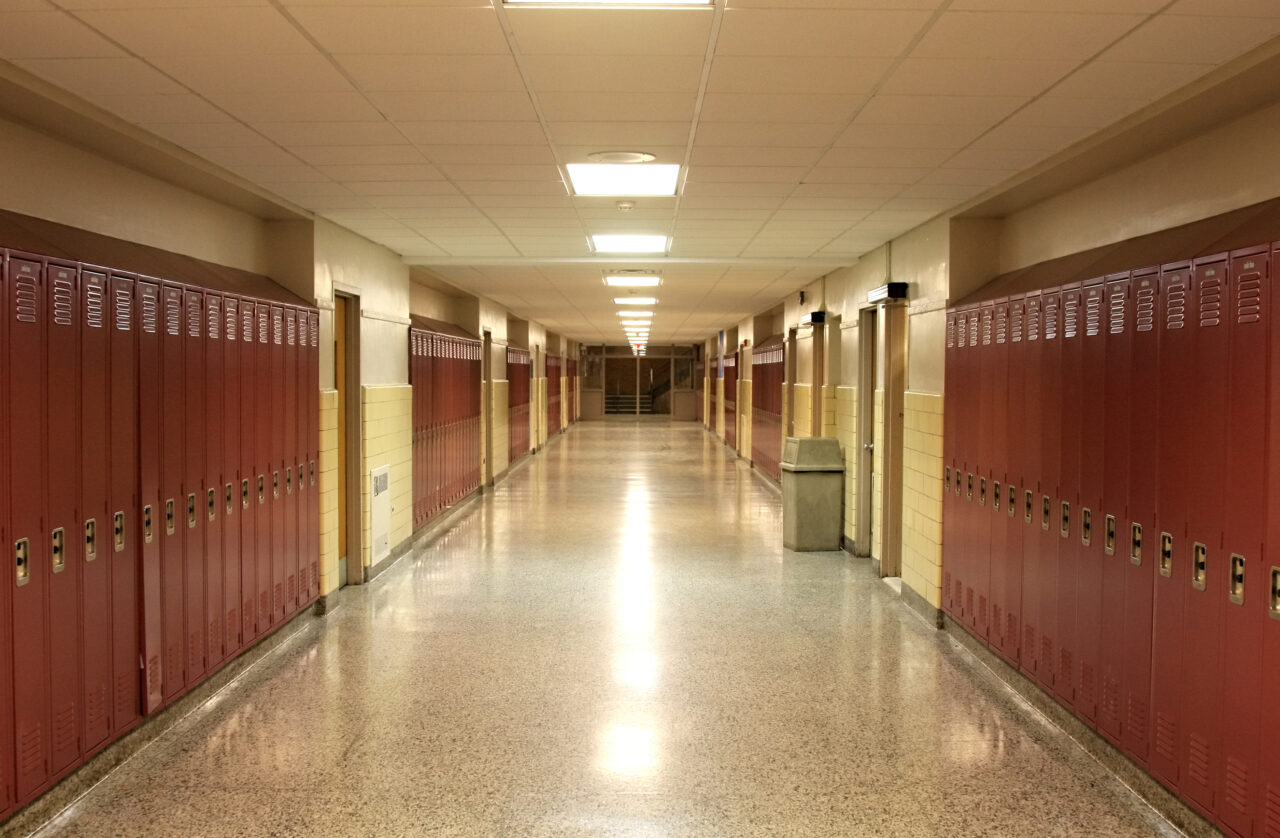 Empty School Hallway