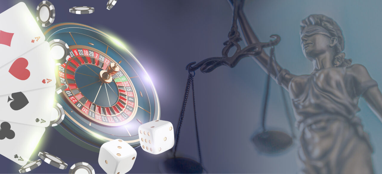 Online casino banner or flyer background. Vegas casino roulette wheel isolated on blue background. 3d realistic vector illustration. Online poker casino roulette gambling backdrop concept design.