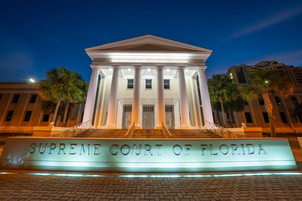 Beautiful photo Supreme Court of Florida USA shot at twilight