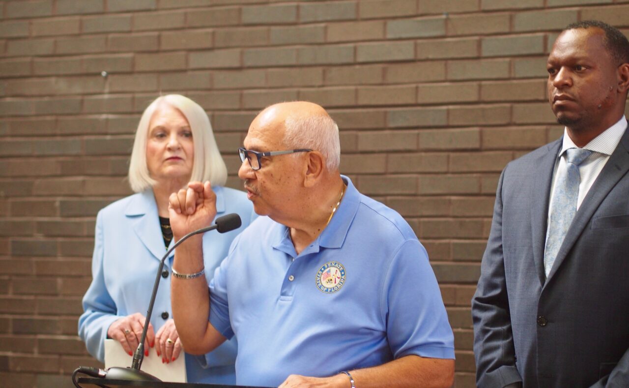 Sens. Linda Stewart, Victor Torres and Randoph Bracy