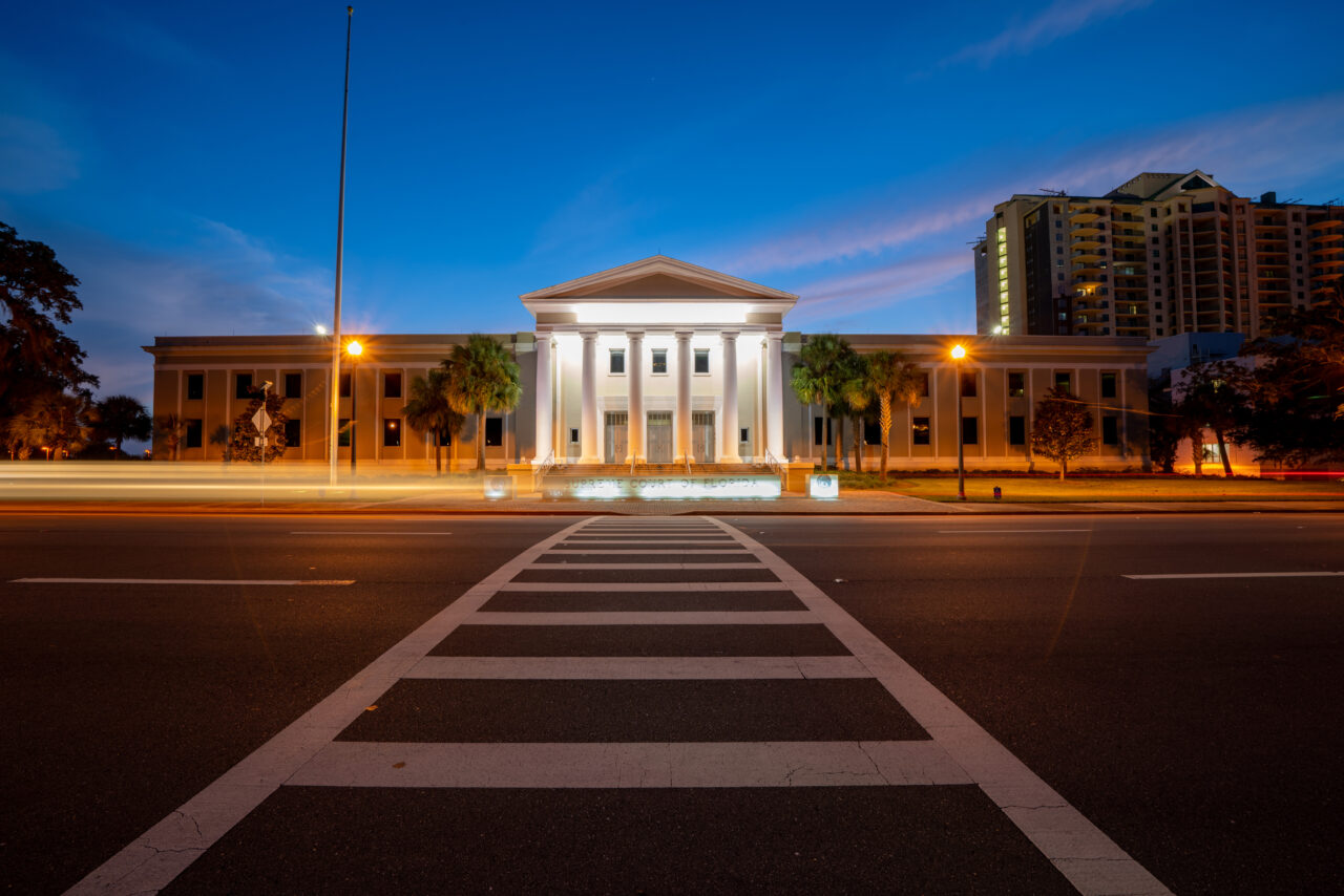 Beautiful photo Supreme Court of Florida USA shot at twilight