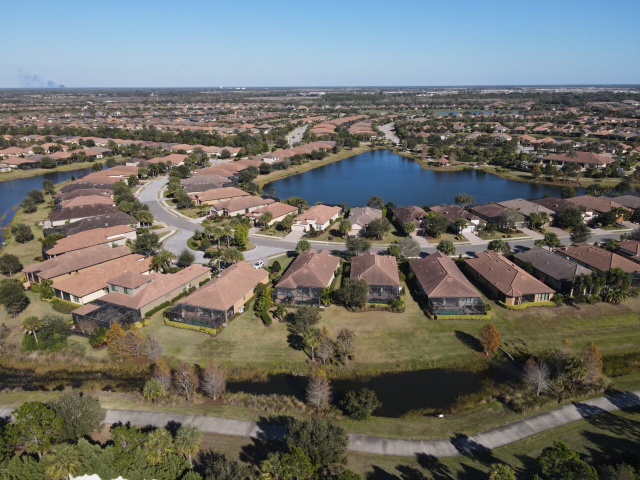 Large subdivision in South Florida.  Suburban utopia