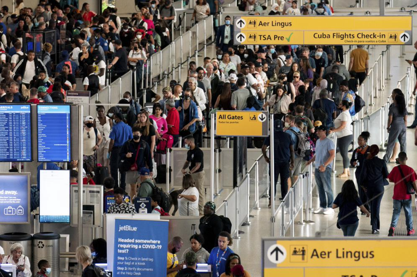 TSA lines at John F. Kennedy International Airport