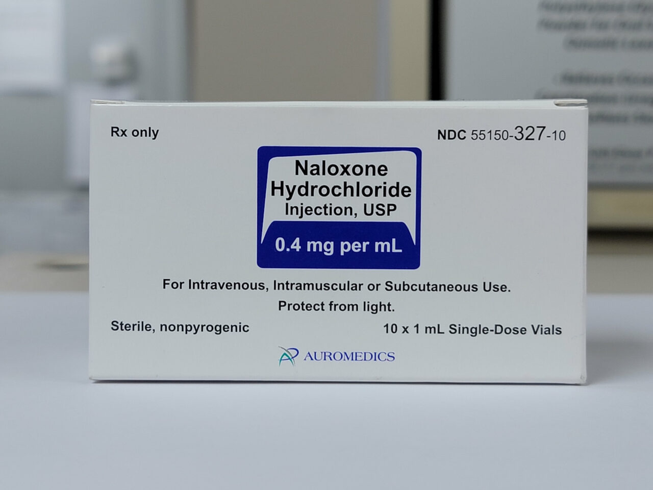 CYPRESS, UNITED STATES - Oct 28, 2021: Box of Naloxone Hydrochloride injection