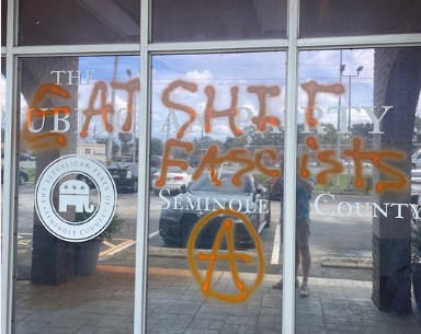 Seminole County Republican headquarters graffiti