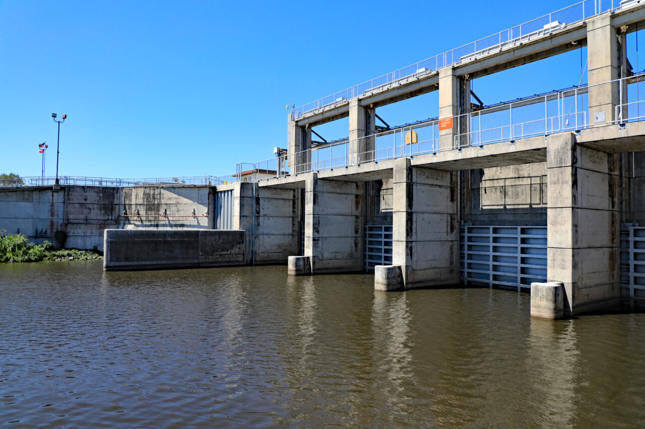 The dam on Lake Okeechobee, allowing for water to be released to