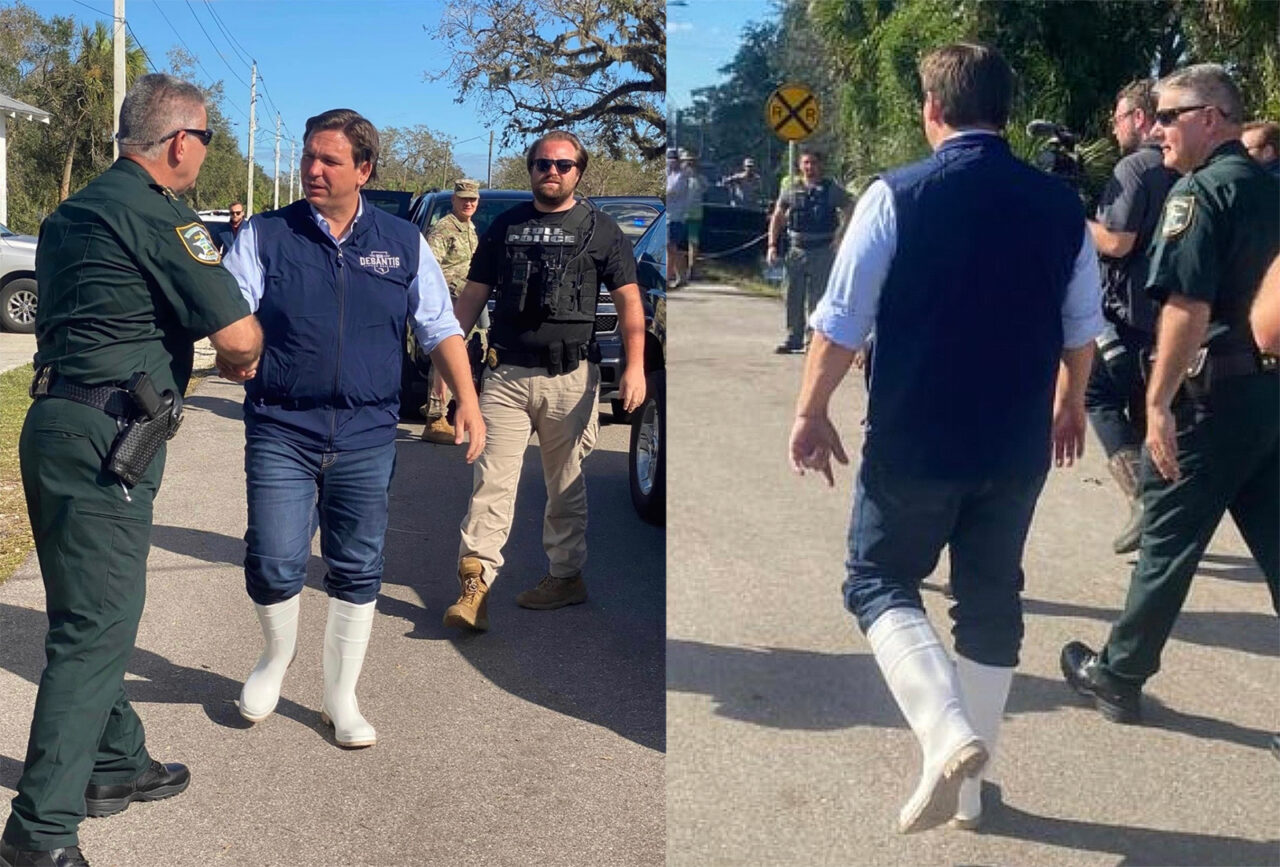 Let's discuss Florida Gov. Ron DeSantis' weird white boots