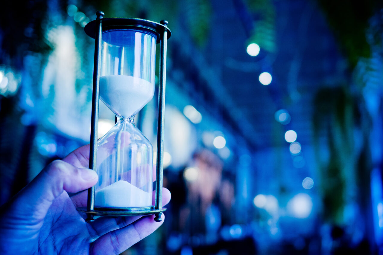 hourglass, hourglass on hand, time countdown, clock with sand