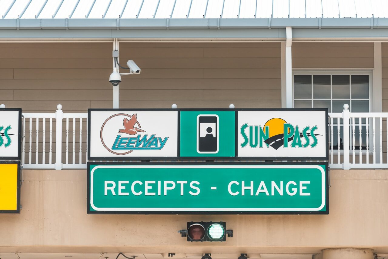 Fort Myers, USA - April 29, 2018: Road street highway green sign