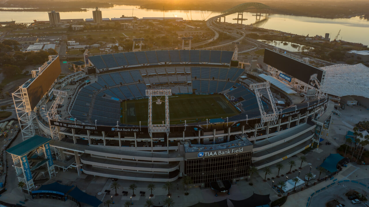 Jacksonville, FL  USA - January 11th 2023: Aerial view of the Ja