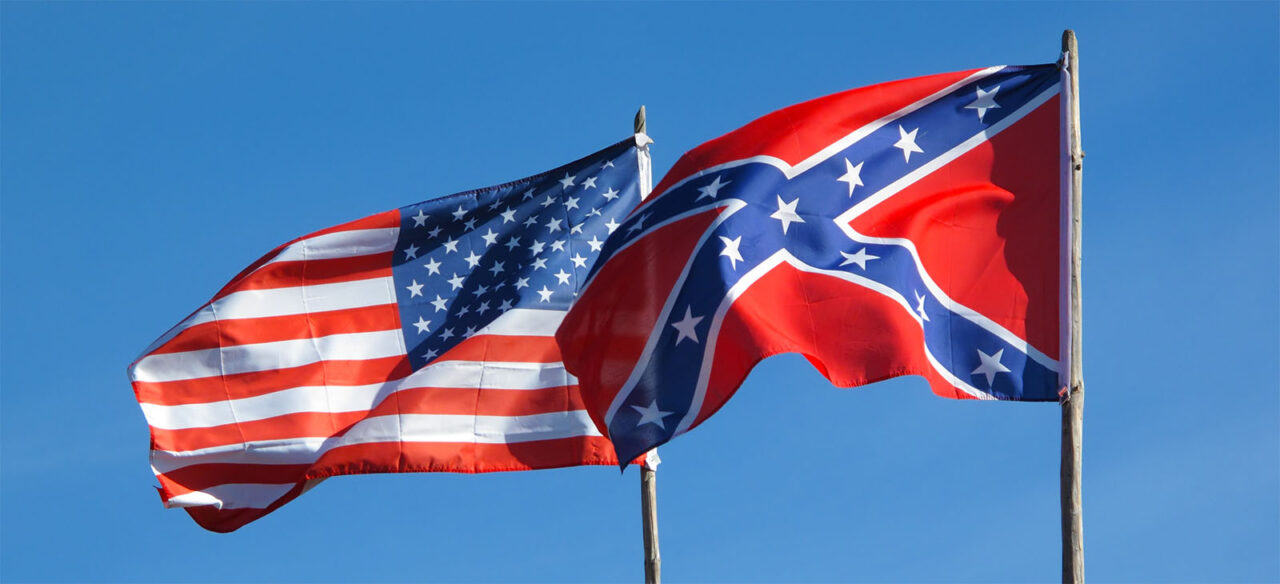 Flags of American civil war.