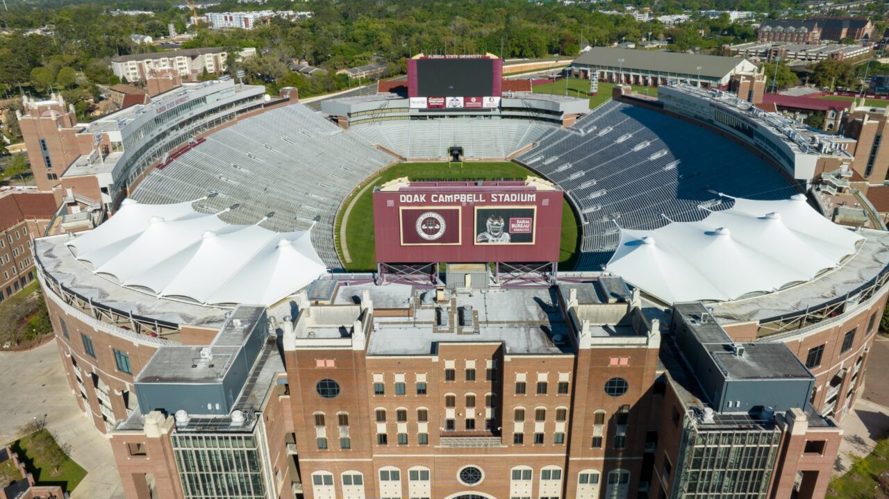 Aerial view of the Doak S. Campbell Stadium.