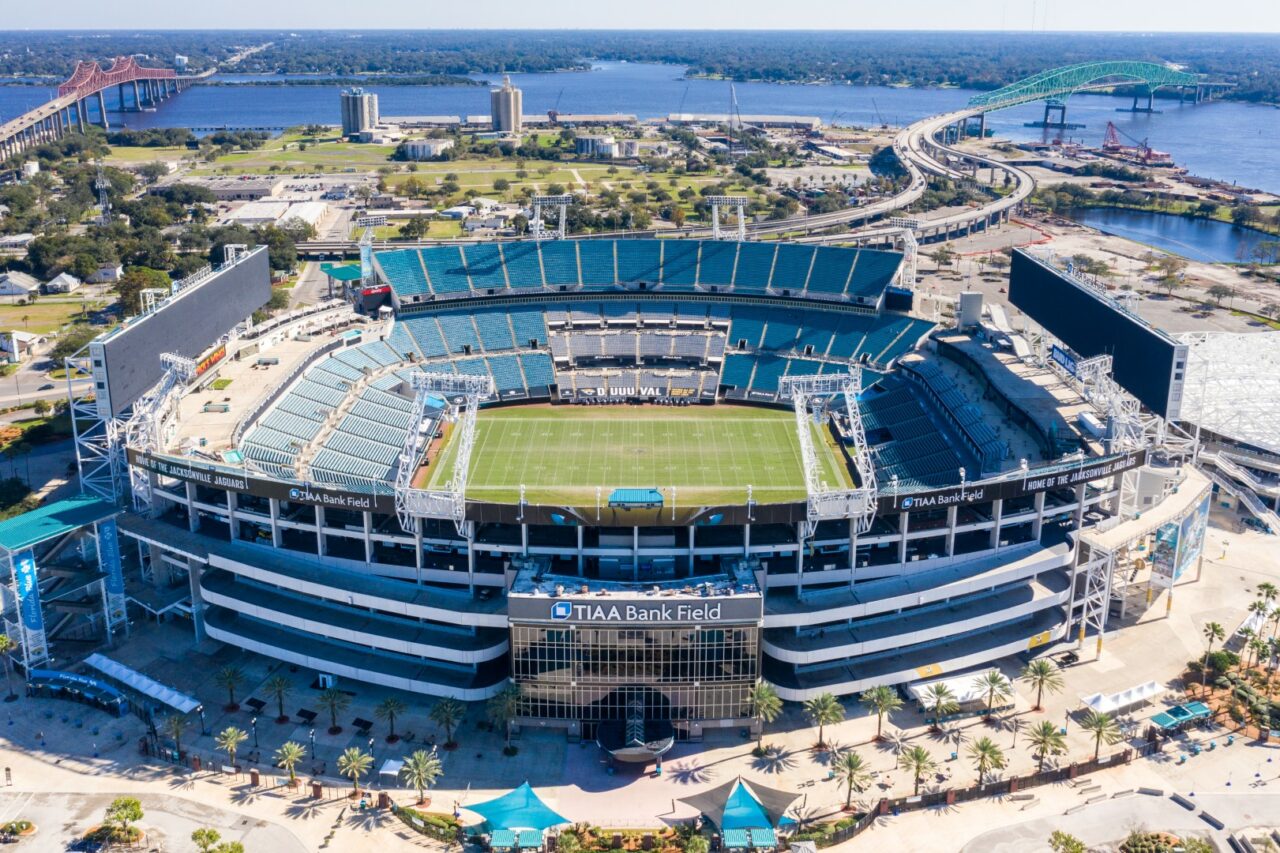 Jacksonville, Florida - December 18, 2020: Aerial view of Tiaa B