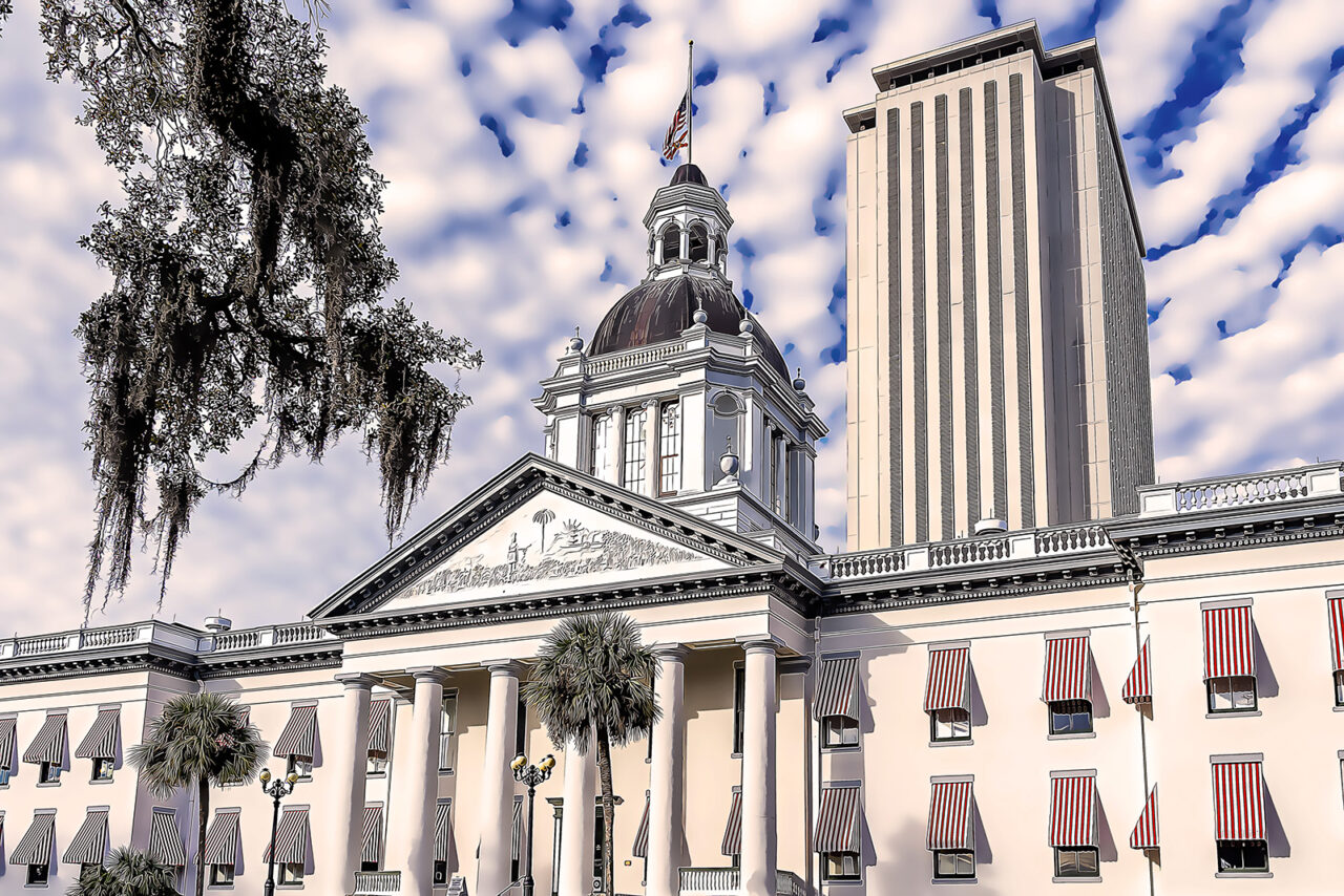 Tallahassee, FL, USA - February 11, 2022: Florida State Capitol