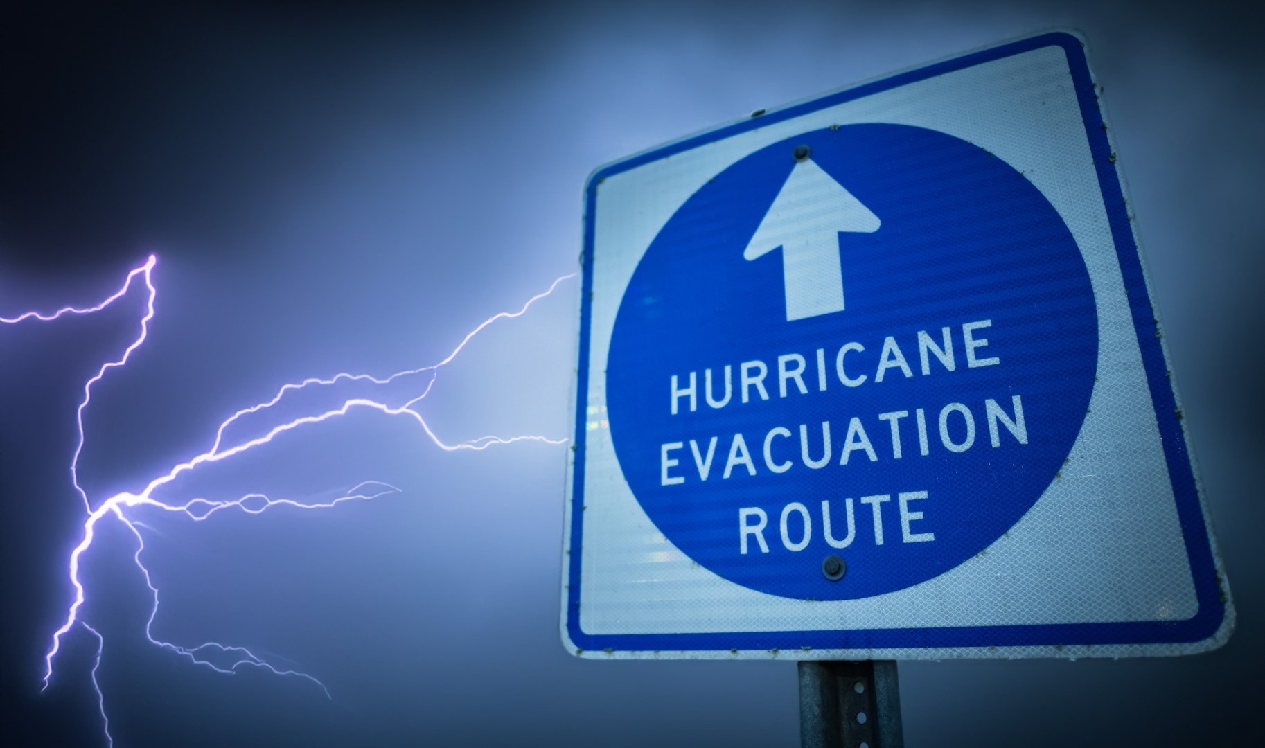 Hurricane Evacuation Route Sign