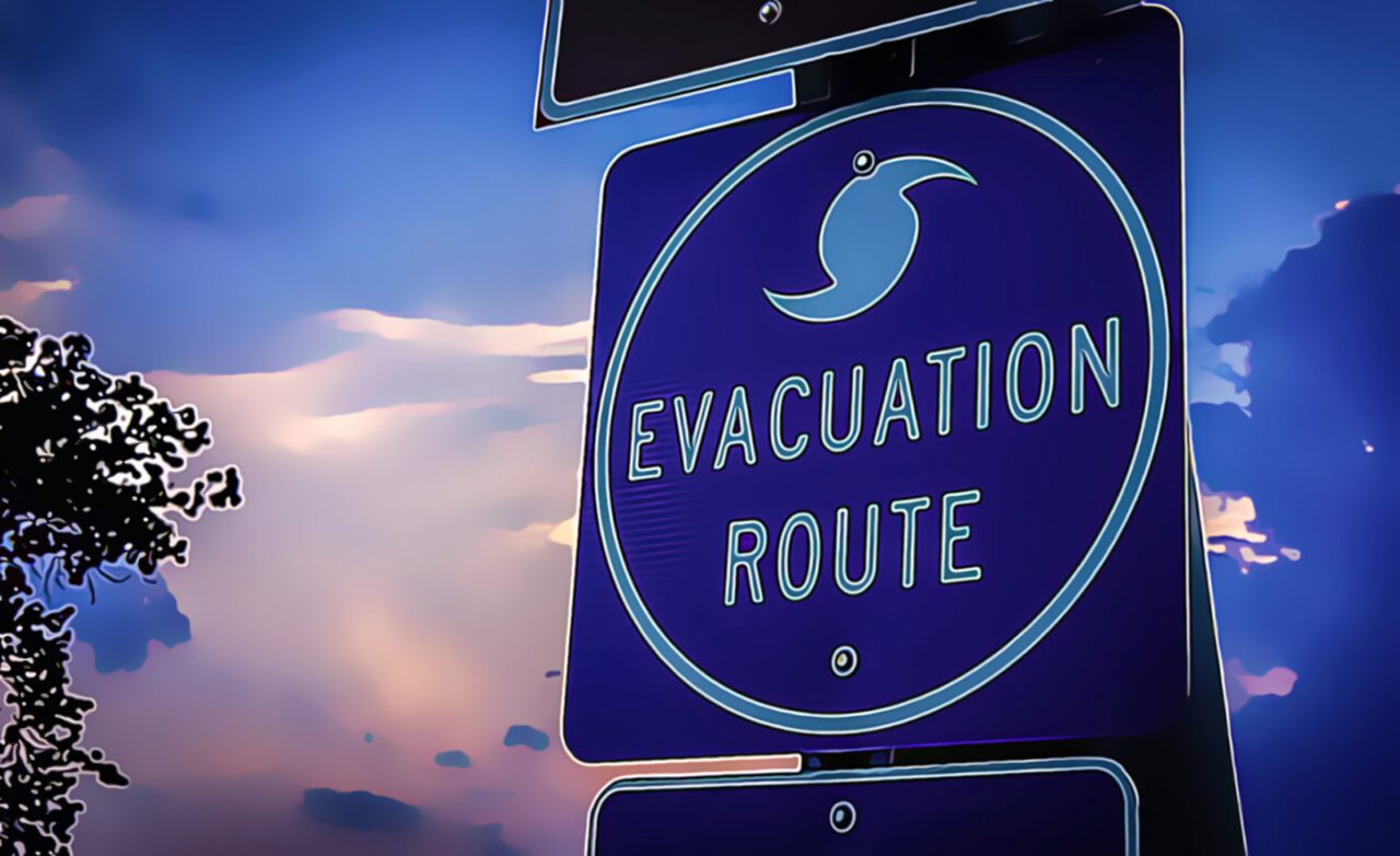 "Evacuation Route" Sign