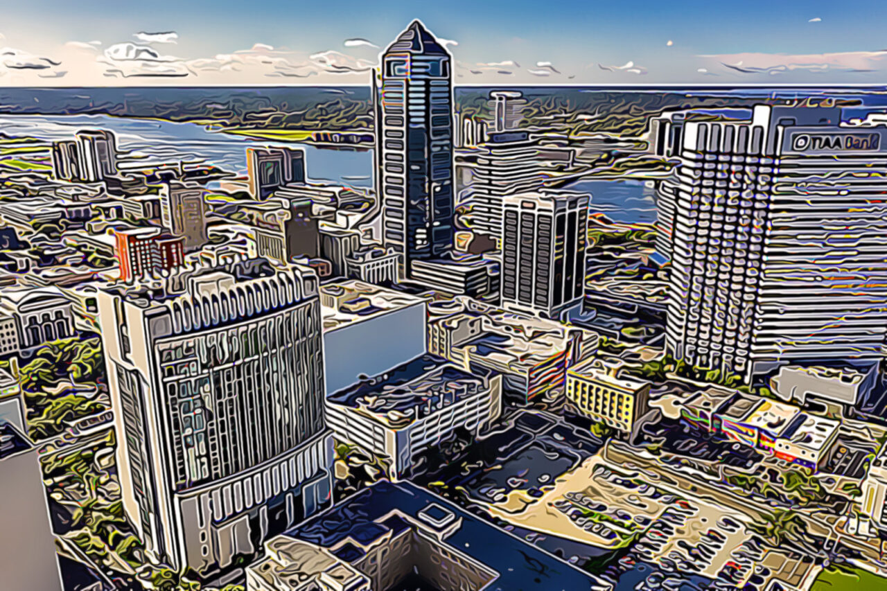 High aerial photo Jacksonville FL