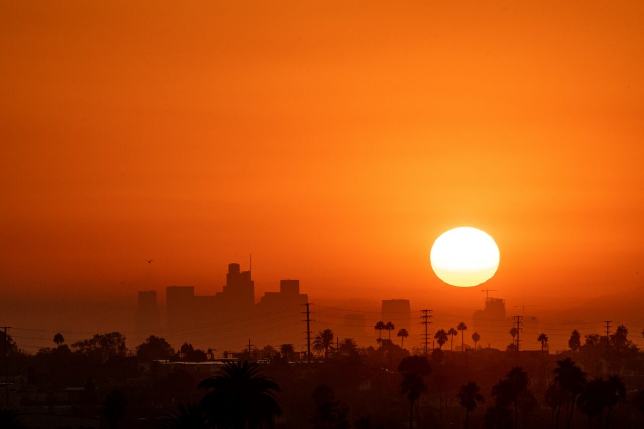 9/7/2022:   A hot summer sun rises over Los Angeles during the e