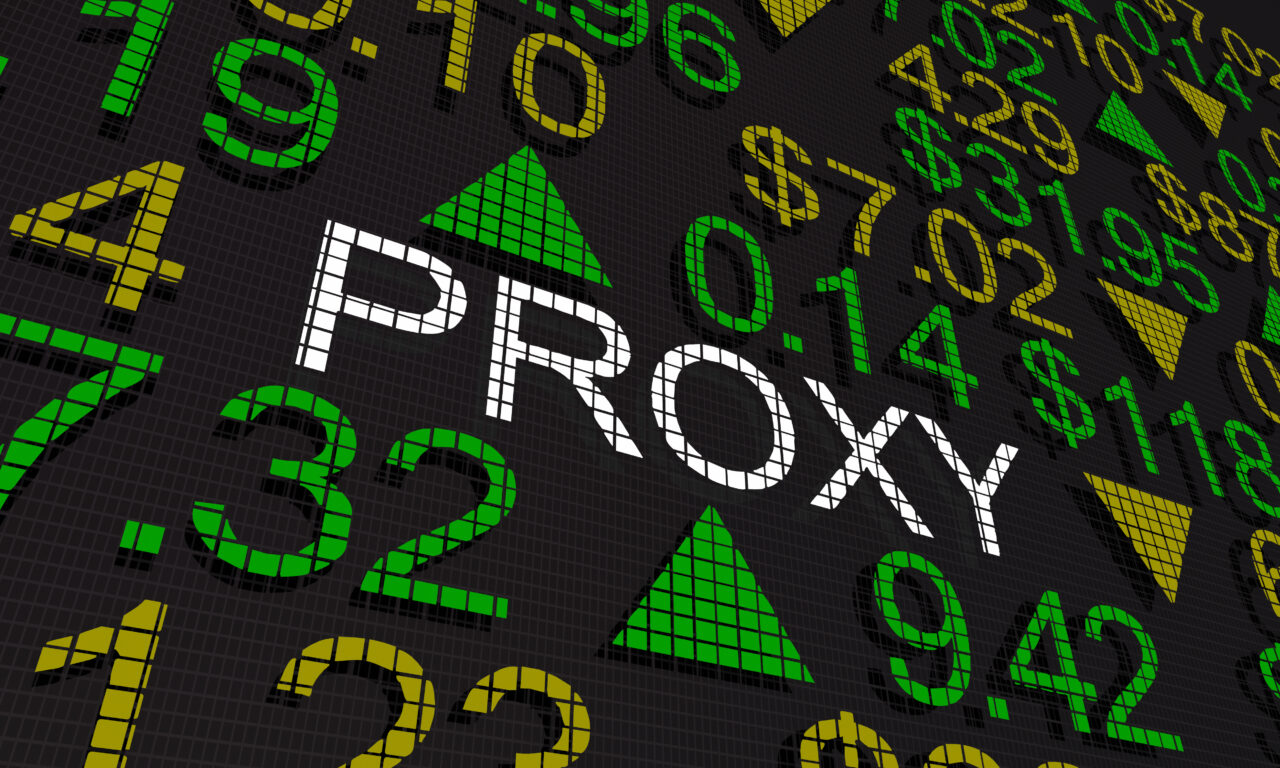 Proxy Shareholder Stock Market Ticker Voting Rights 3d Illustration