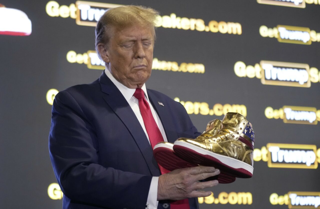 Donald Trump gold sneakers AP