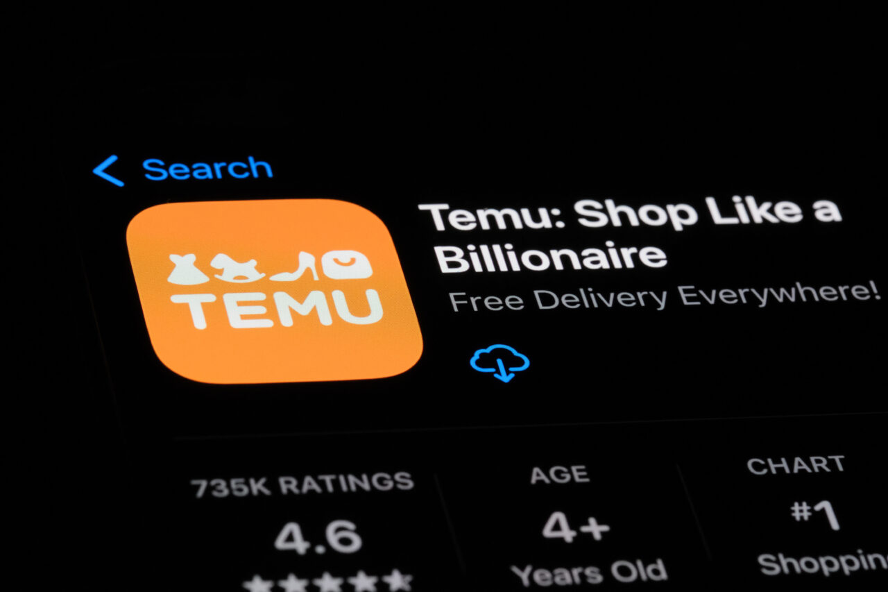 Shanghai,China-Nov.29th 2023: Temu App icon and brand logo sign.