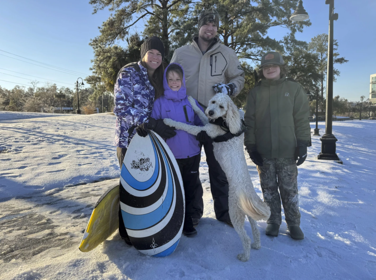 Holmes family Tallahassee Winter Florida Snow AP