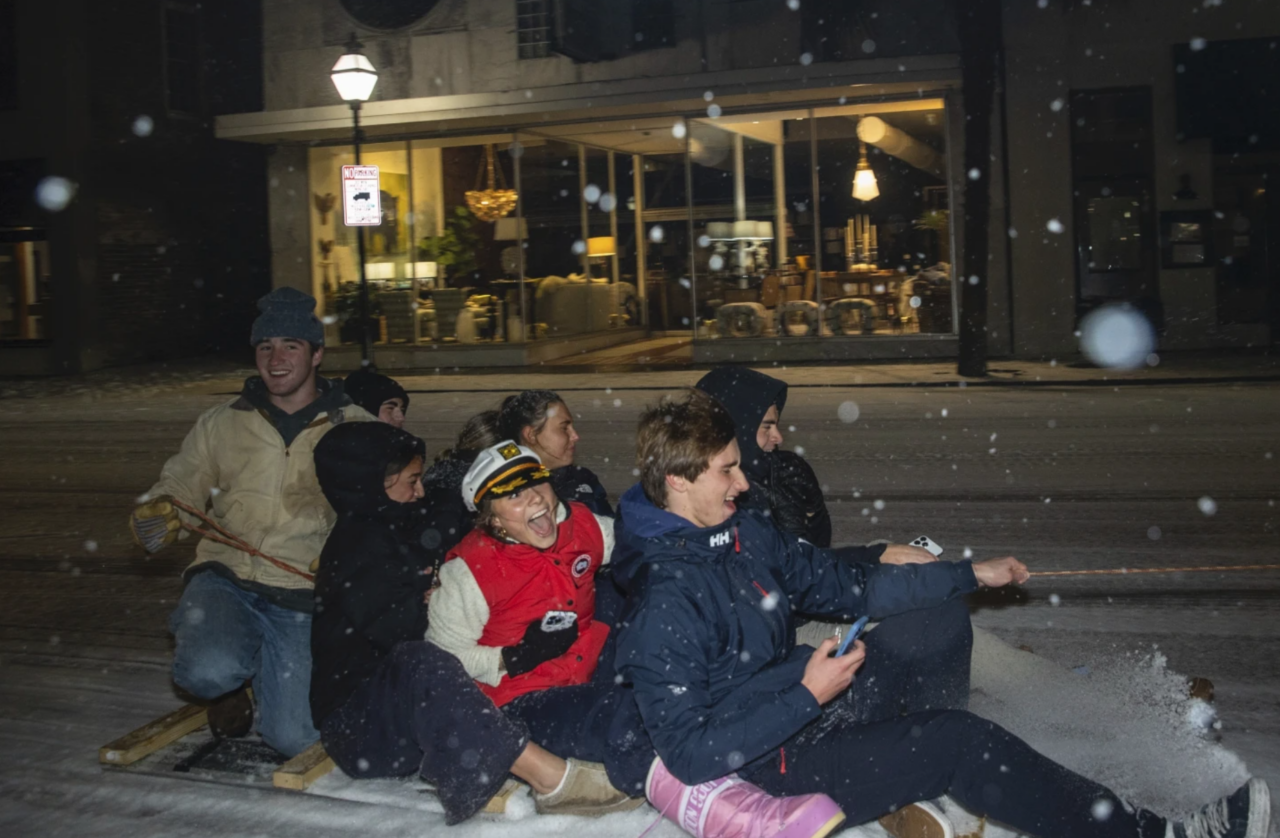 Sledding snow South Carolina AP