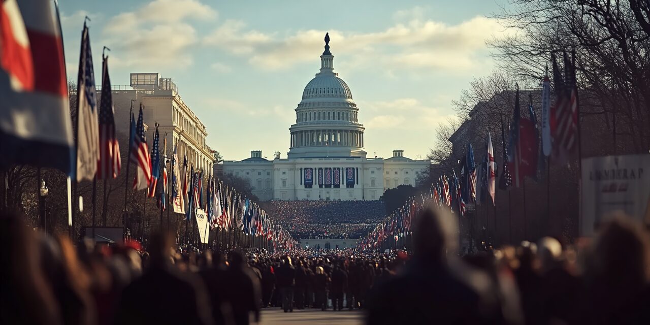 Crowd at US Capitol during presidential inauguration