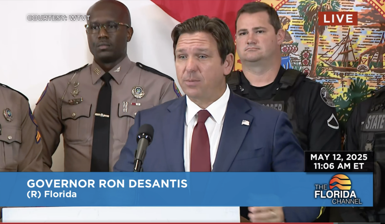 Gov. Ron DeSantis speaks May 12, 2025. (Florida Channel)