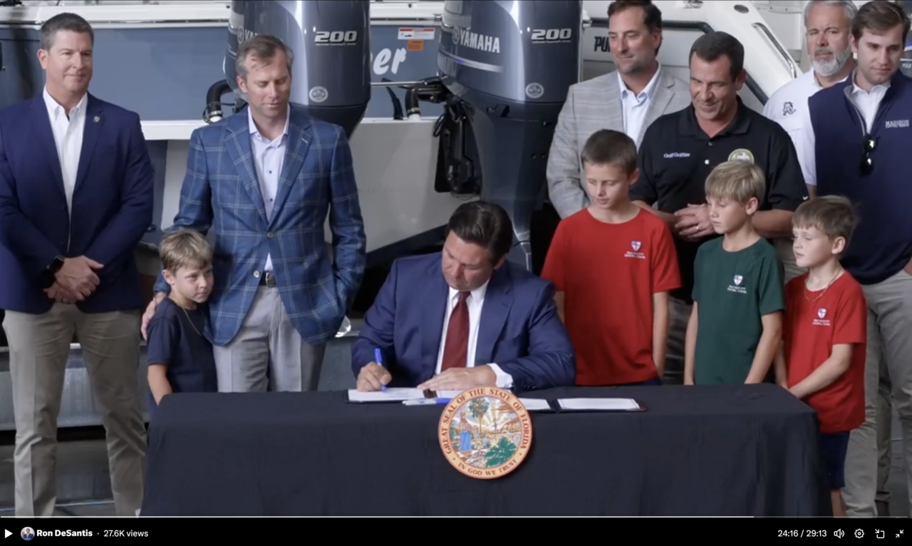Gov. Ron DeSantis signed the Boater Freedom Act May 19, 2025