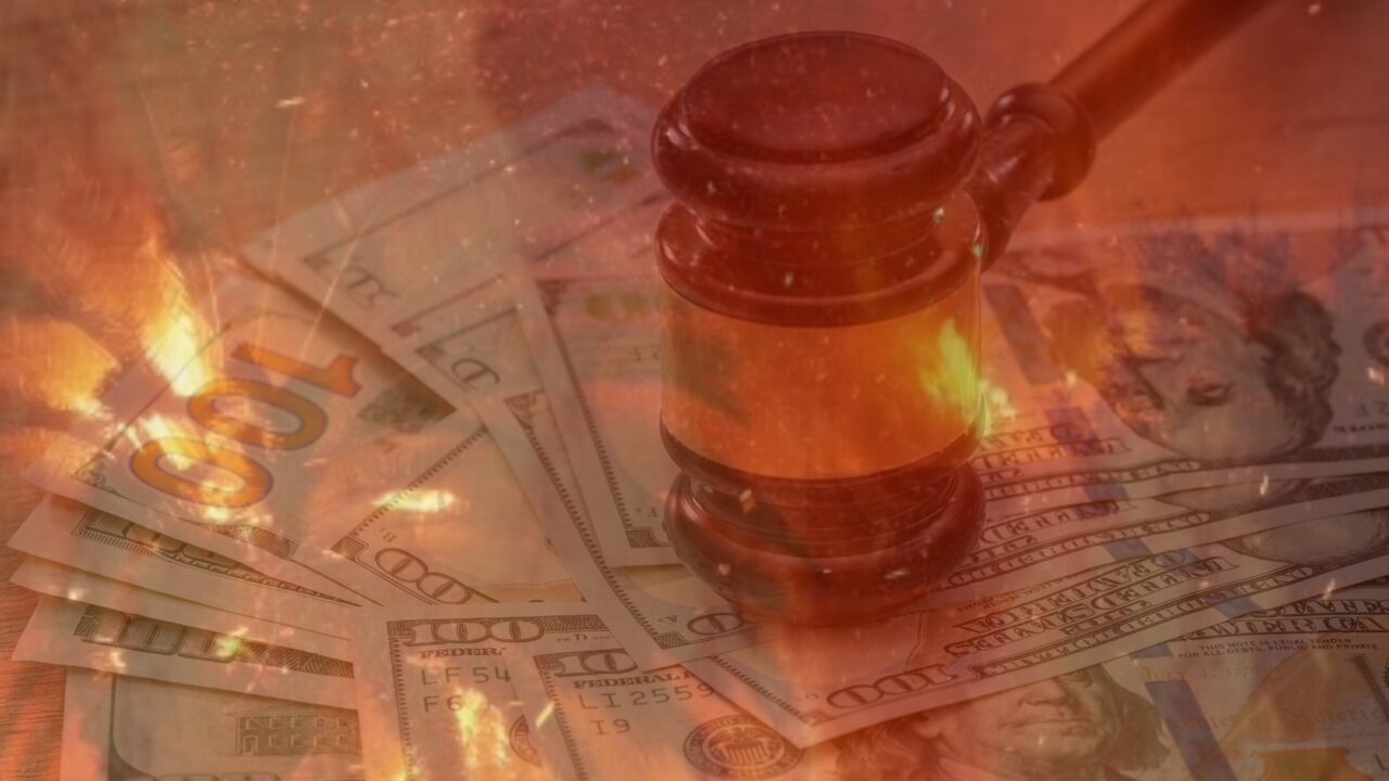 Gavel on fire -- Adobestock, AP photos