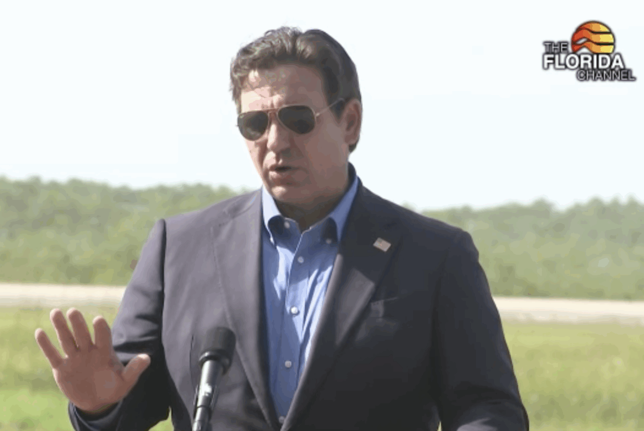 Gov. Ron DeSantis speaks at July 25, 2025 press conference on illegal immigration. (Florida Channel)