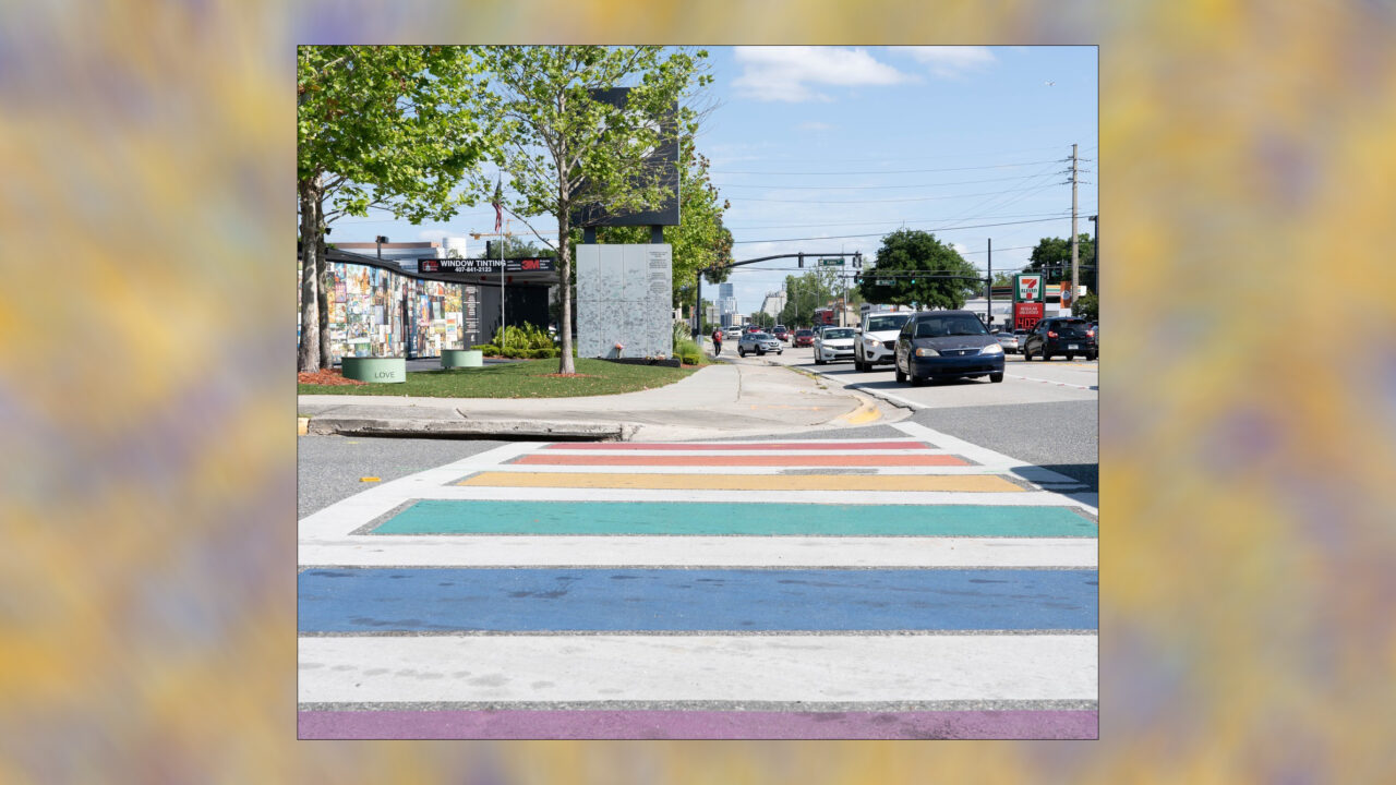 pulse rainbow crosswalk via Buddy Dyer