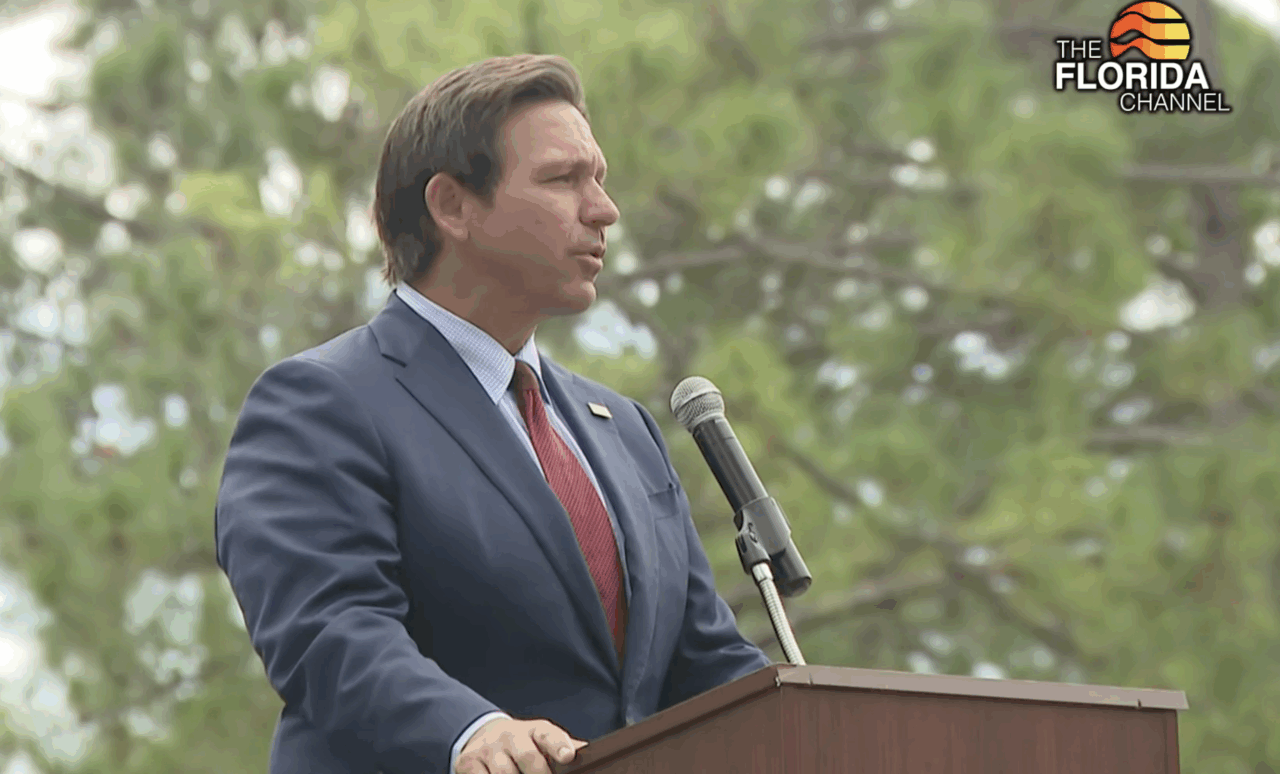 Gov. Ron DeSantis speaks at a Sept. 11, 2025 press conference. Image via Florida Channel.